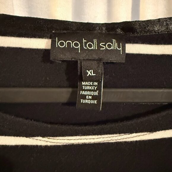 LTS (Long Tall Sally) Tall Black Stripe Print Long Sleeve T-Shirt - Picture 2 of 6